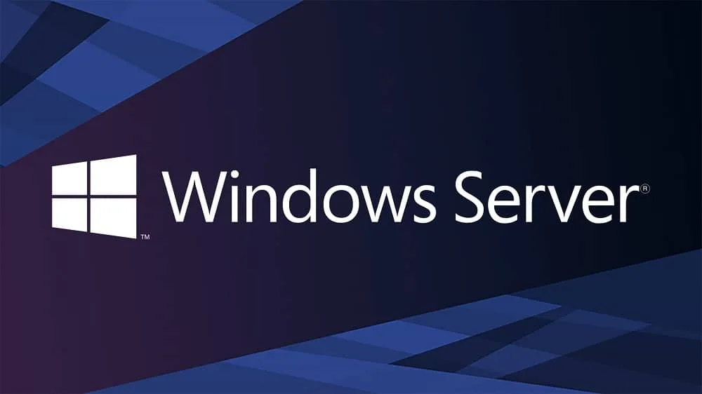 Windows Server adı ve Windows simgesi bulunan kapak.